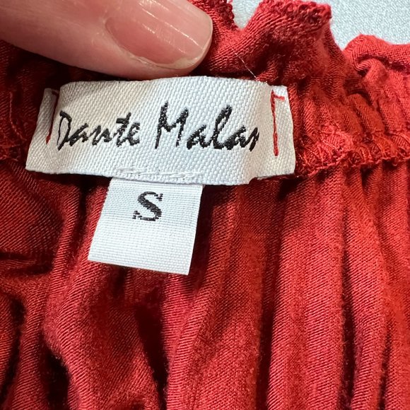 Dante Malan Short Sleeve Scoop Neck Elastic Hem Top Burnt Orange Small - Picture 6 of 7